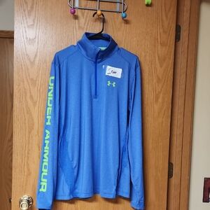 Under Armour Blue Long Sleeve 1/4 zip mens L number 5360